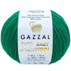 Пряжа для вязания GAZZAL "BABY WOOL XL" (№814) Т.зеленый