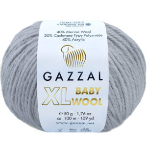 Пряжа для вязания GAZZAL "BABY WOOL XL" (№817) Св.серый