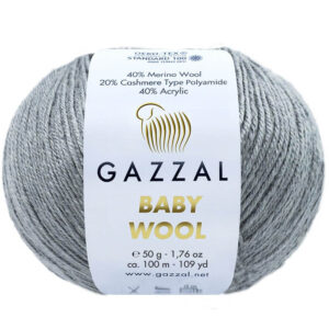 Пряжа для вязания GAZZAL "BABY WOOL XL" (№818) Серый