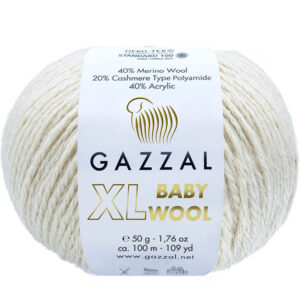 Пряжа для вязания GAZZAL "BABY WOOL XL" (№829) Кремовый