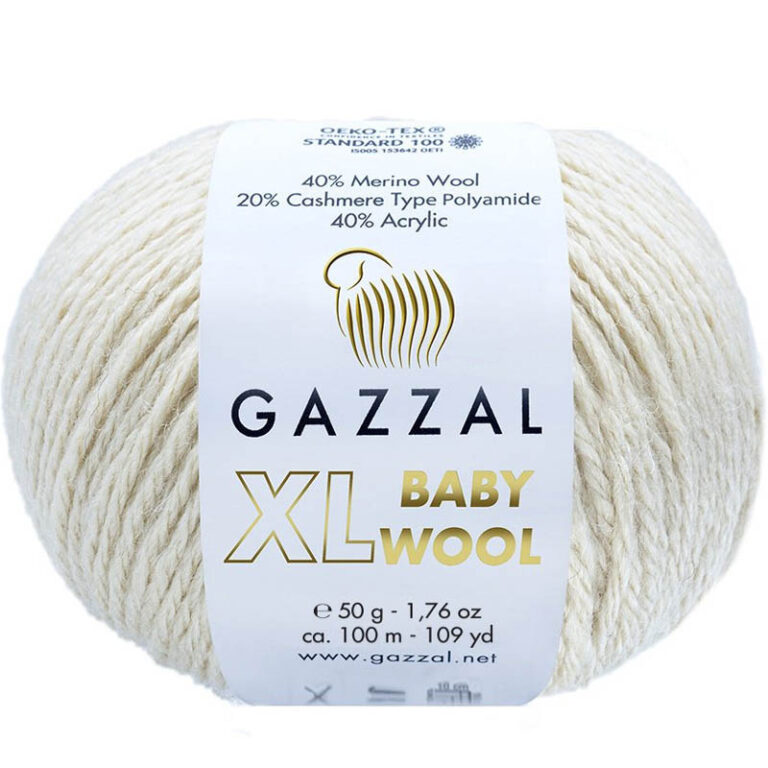 Пряжа для вязания GAZZAL "BABY WOOL XL" (№829) Кремовый