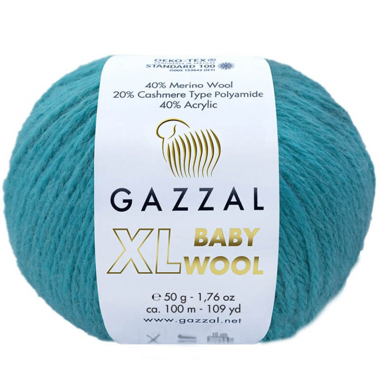 Пряжа для вязания GAZZAL "BABY WOOL XL" (№832) Бирюзовый