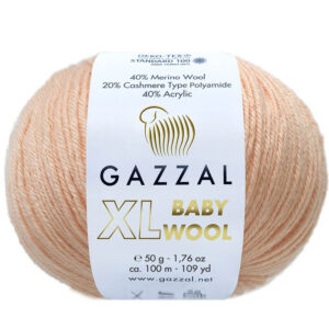 Пряжа для вязания GAZZAL "BABY WOOL XL" (№834) Абрикос