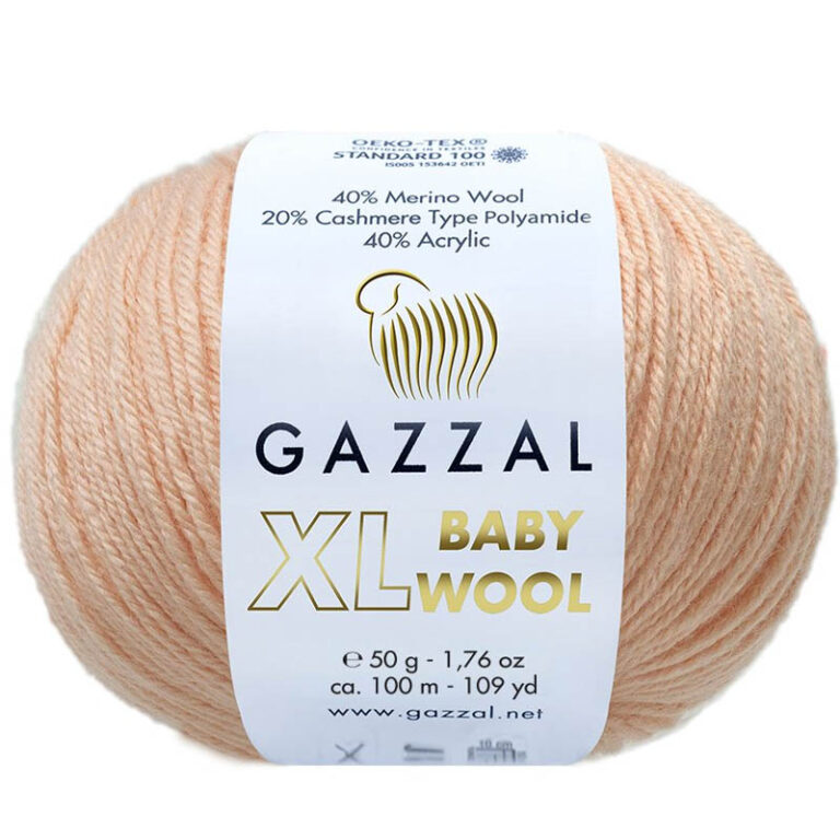 Пряжа для вязания GAZZAL "BABY WOOL XL" (№834) Абрикос
