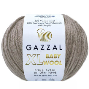 Пряжа для вязания GAZZAL "BABY WOOL XL" (№835) Кофе с молоком