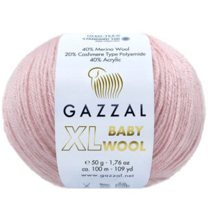 Пряжа для вязания GAZZAL "BABY WOOL XL" (№836) Св.розовый