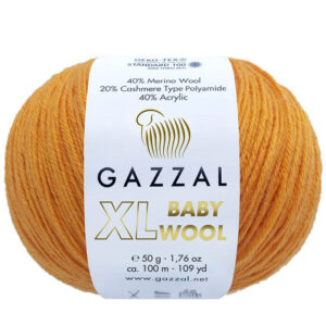 Пряжа для вязания GAZZAL "BABY WOOL XL" (№837) Оранжевый