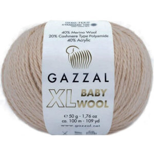 Пряжа для вязания GAZZAL "BABY WOOL XL" (№839) Песочный
