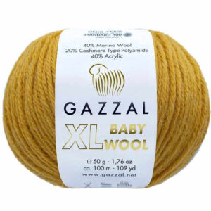 Пряжа для вязания GAZZAL "BABY WOOL XL" (№842) Горчичный