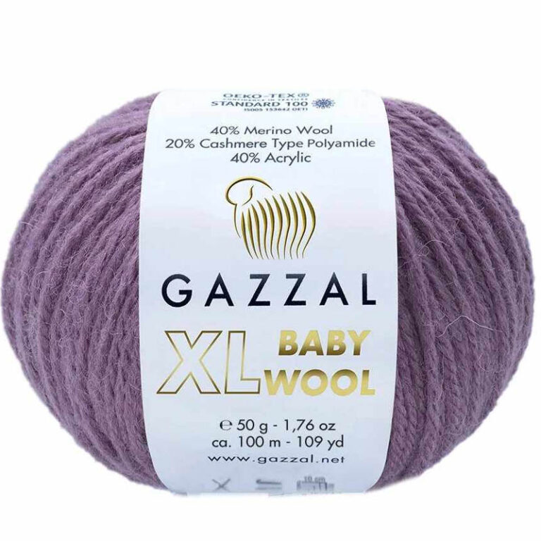 Пряжа для вязания GAZZAL "BABY WOOL XL" (№843) Сиреневый