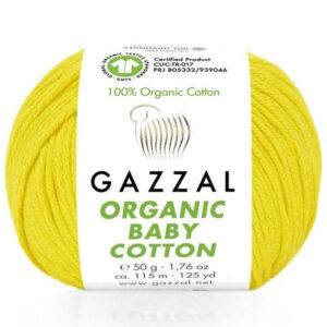 Пряжа для вязания GAZZAL "ORGANIC BABY COTTON" (№420) Желтый