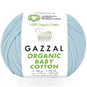 Пряжа для вязания GAZZAL "ORGANIC BABY COTTON" (№423) Св.голубой