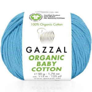 Пряжа для вязания GAZZAL "ORGANIC BABY COTTON" (№424) Бирюза