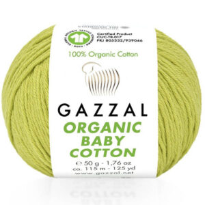 Пряжа для вязания GAZZAL "ORGANIC BABY COTTON" (№426) Фисташка