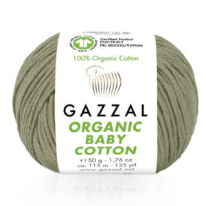 Пряжа для вязания GAZZAL "ORGANIC BABY COTTON" (№431) Оливковый