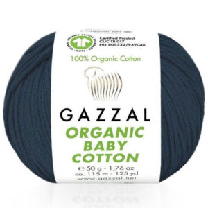 Пряжа для вязания GAZZAL "ORGANIC BABY COTTON" (№437) Т.джинс