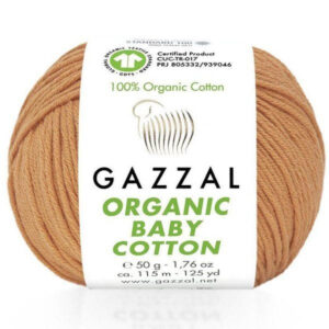 Пряжа для вязания GAZZAL "ORGANIC BABY COTTON" (№438) Абрикос