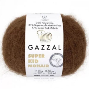 Пряжа для вязания GAZZAL "SUPER KID MOHAIR" (№64400) Шоколад