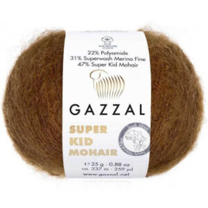 Пряжа для вязания GAZZAL "SUPER KID MOHAIR" (№64401) Коричневый