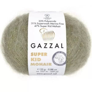 Пряжа для вязания GAZZAL "SUPER KID MOHAIR" (№64407) Серо-бежевый