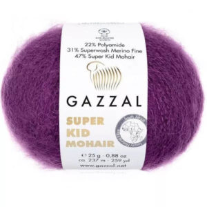 Пряжа для вязания GAZZAL "SUPER KID MOHAIR" (№64410) Т.сирень