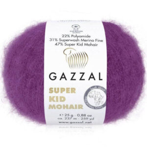 Пряжа для вязания GAZZAL "SUPER KID MOHAIR" (№64415) Слива