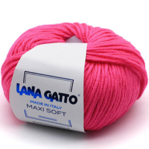 Пряжа для вязания LANA GATTO "MAXI SOFT" (№А3088) Неон ярко-розовый