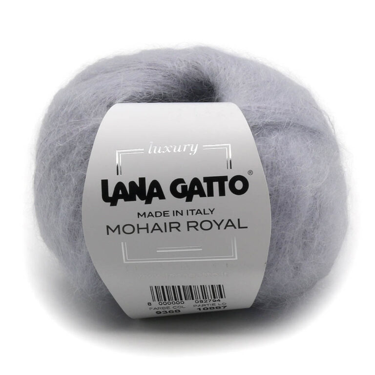 Пряжа для вязания LANA GATTO "MOHAIR ROYAL" (№9368) Серый серебристый