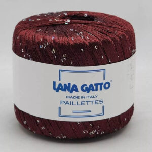 Пряжа для вязания LANA GATTO "PAILLETTES" (№30102) Бордовый