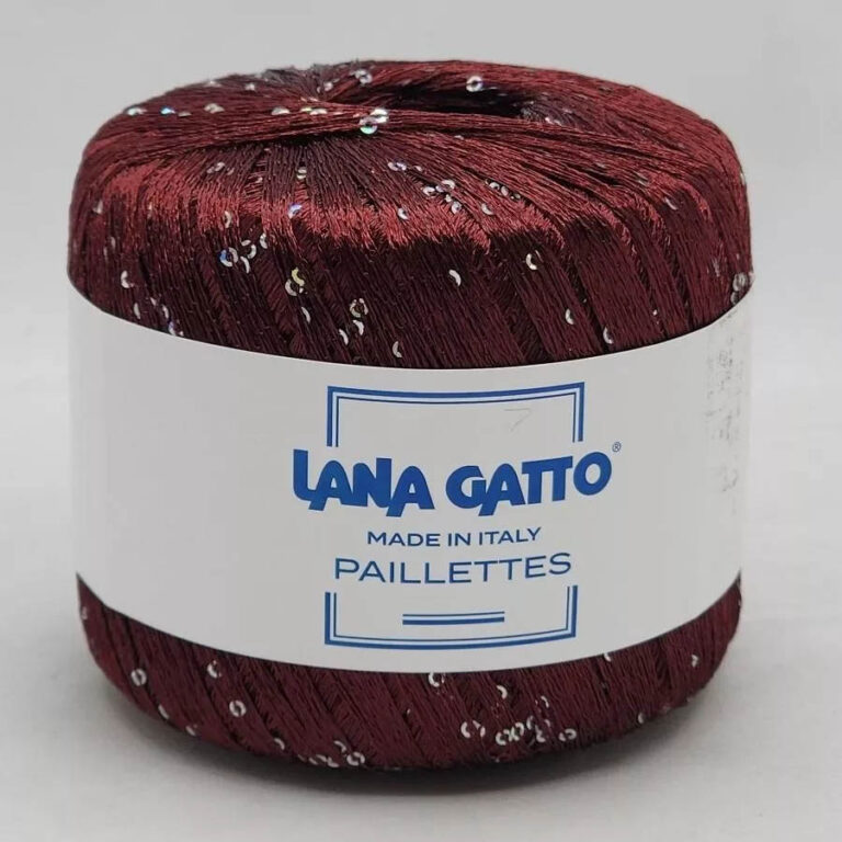 Пряжа для вязания LANA GATTO "PAILLETTES" (№30102) Бордовый