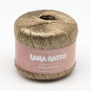 Пряжа для вязания LANA GATTO "PAILLETTES" (№8600) Золото/бежевый
