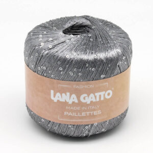 Пряжа для вязания LANA GATTO "PAILLETTES" (№8603) Серебро/серый
