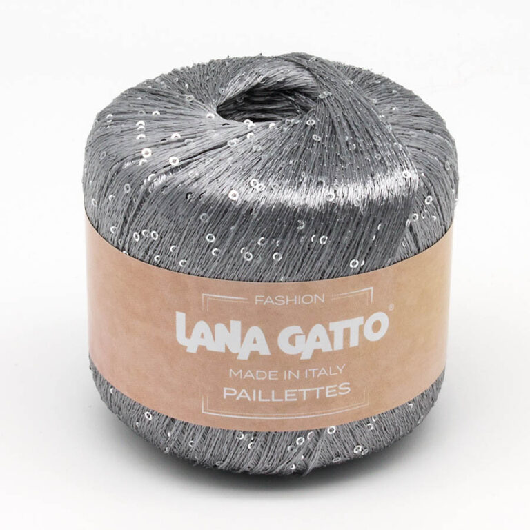 Пряжа для вязания LANA GATTO "PAILLETTES" (№8603) Серебро/серый