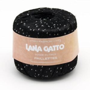 Пряжа для вязания LANA GATTO "PAILLETTES" (№8606) Черный
