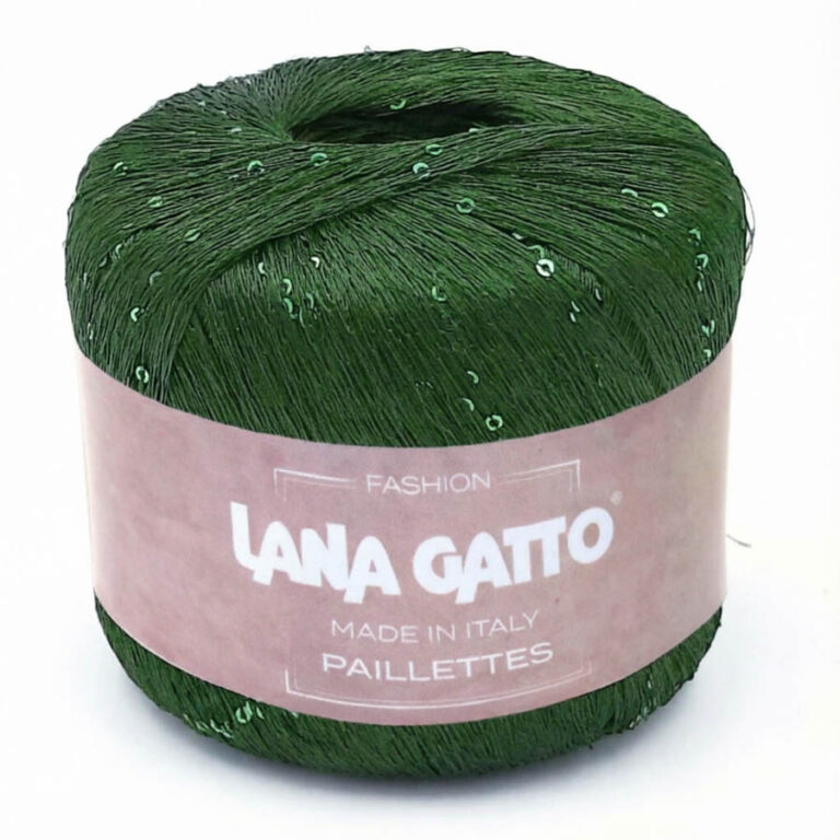 Пряжа для вязания LANA GATTO "PAILLETTES" (№8938) Темно-зеленый