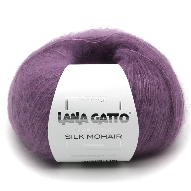 Пряжа для вязания LANA GATTO "SILK MOHAIR" (№30140) Пыльный фиолетовый