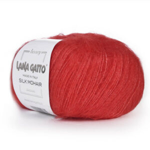 Пряжа для вязания LANA GATTO "SILK MOHAIR" (№6024) Алый