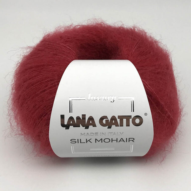 Пряжа для вязания LANA GATTO "SILK MOHAIR" (№6026) Брусника