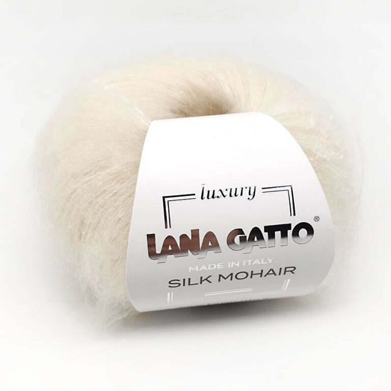 Пряжа для вязания LANA GATTO "SILK MOHAIR" (№6028) Молочный