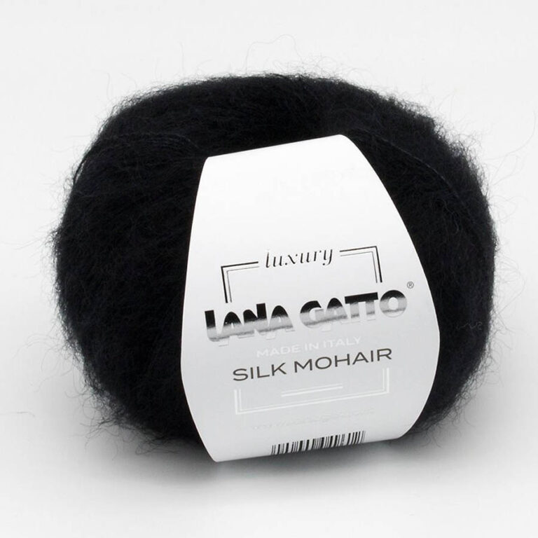 Пряжа для вязания LANA GATTO "SILK MOHAIR" (№6037) Черный
