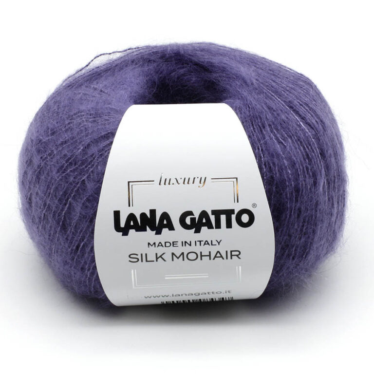 Пряжа для вязания LANA GATTO "SILK MOHAIR" (№9373) Фиолетовый чернильный