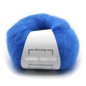 Пряжа для вязания LANA GATTO "SILK MOHAIR" (№9376) Яркий голубой
