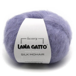 Пряжа для вязания LANA GATTO "SILK MOHAIR" (№9380) Серебристый серый