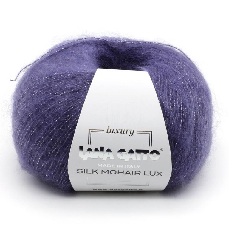 Пряжа для вязания LANA GATTO "SILK MOHAIR LUX" (№9373) Фиолетовый чернильный