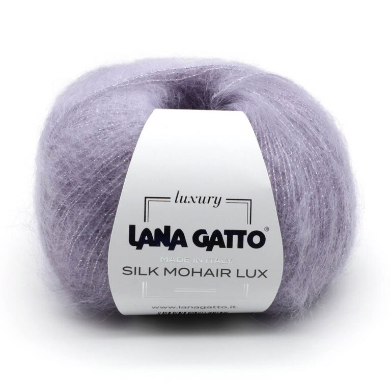 Пряжа для вязания LANA GATTO "SILK MOHAIR LUX" (№9374) Фиолетовый серебристый