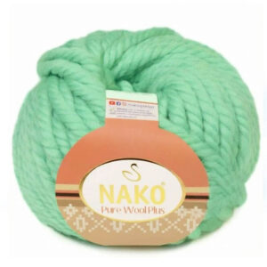 Пряжа для вязания NAKO "PURE WOOL PLUS" (№10001) Ментол
