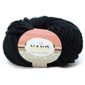 Пряжа для вязания NAKO "PURE WOOL PLUS" (№217) Черный