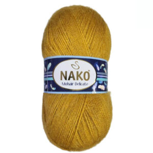 Пряжа для вязания NAKO "MOHAIR DELICATE" (№10129) Горчица