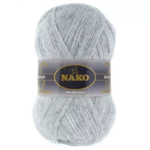 Пряжа для вязания NAKO "MOHAIR DELICATE" (№6128 (195)) Св.серый меланж