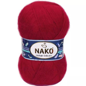 Пряжа для вязания NAKO "MOHAIR DELICATE" (№6109) Красный